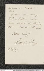 Nachlass Franz Steindachner, Brief von Francis Day an Franz Steindachner (19.07.1880), Inv.Nr. 97.04, Seite 2